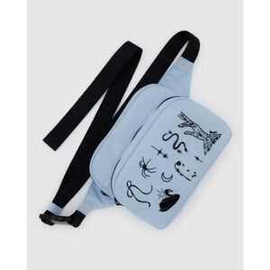 BAGGU Fanny Pack - Blue Embroidered Ballet Icons (NWT, $56 Retail)